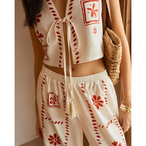 Set Azahar | Conjunto de pantalón largo y top para mujer | SIXXTA